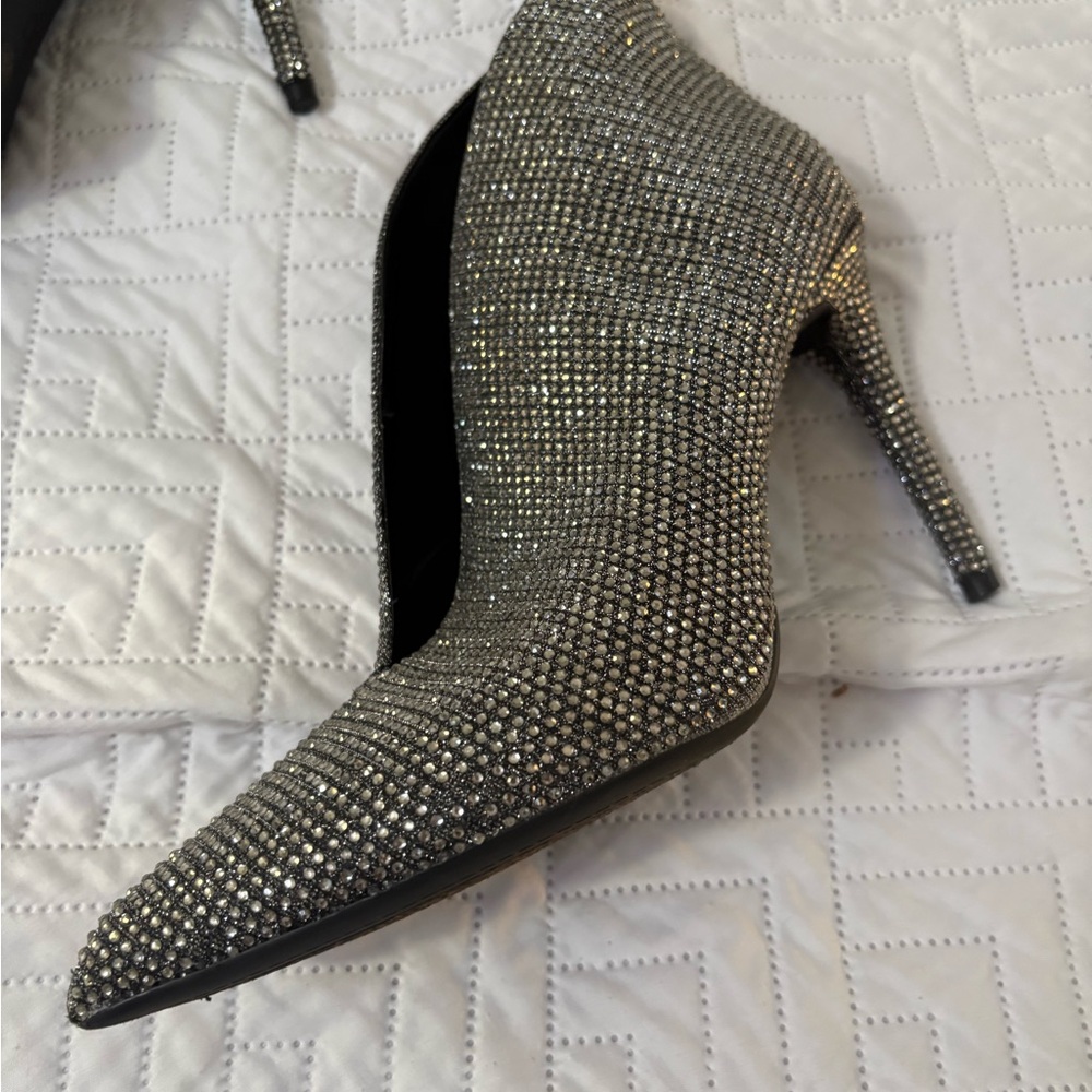 Jessica Simpson Glittering Silver Ankle Booties - Picture 2 of 5